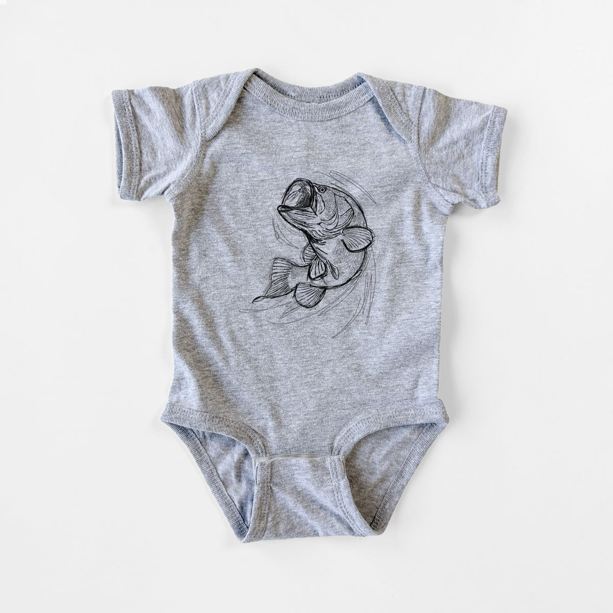 Largemouth Bass Fish - Micropterus salmoides - Baby Fine Jersey Bodysuit
