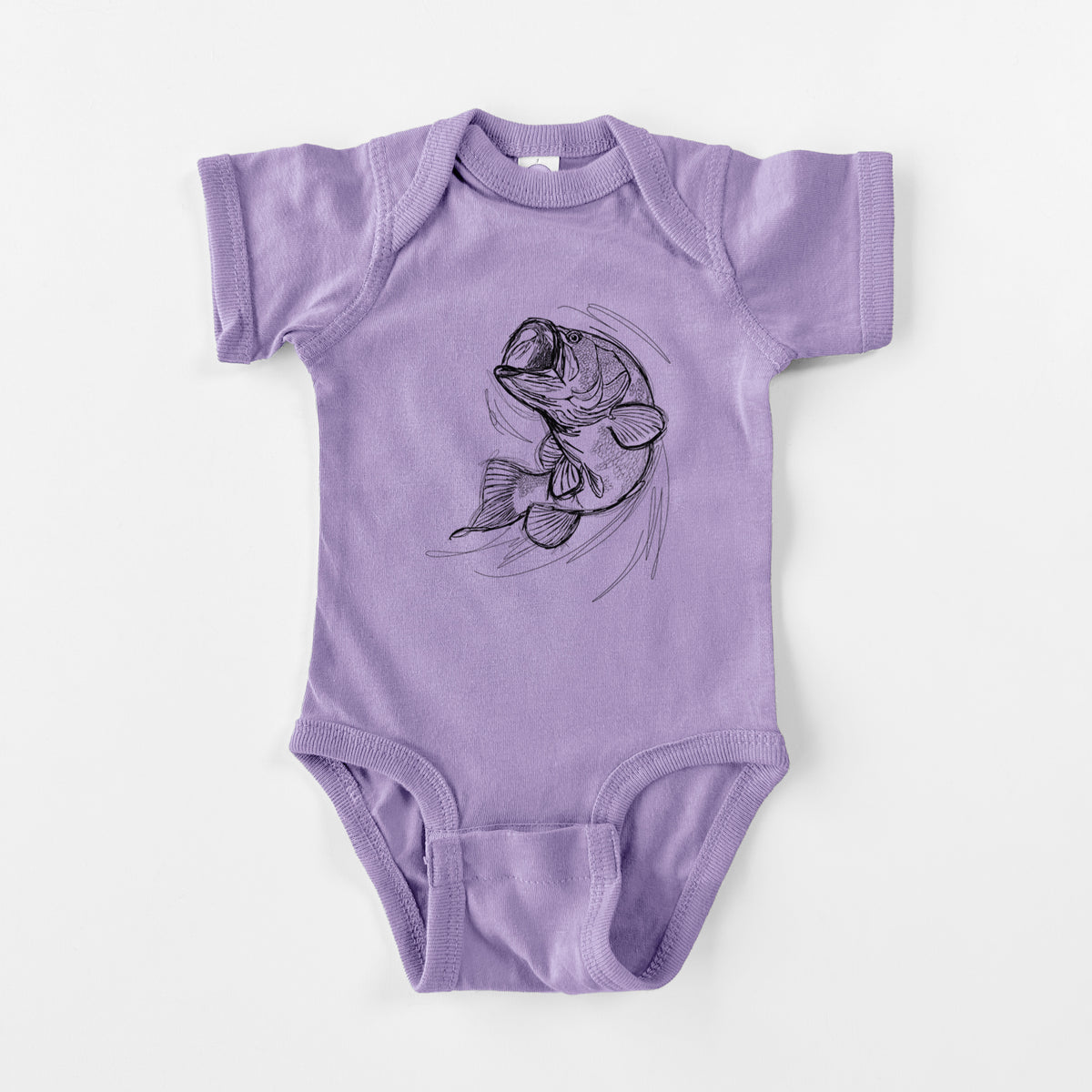 Largemouth Bass Fish - Micropterus salmoides - Baby Fine Jersey Bodysuit