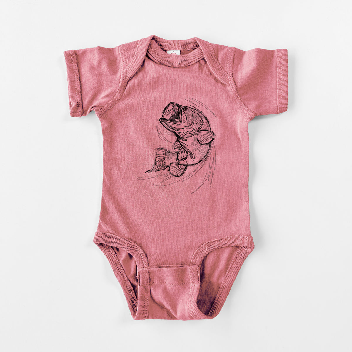 Largemouth Bass Fish - Micropterus salmoides - Baby Fine Jersey Bodysuit
