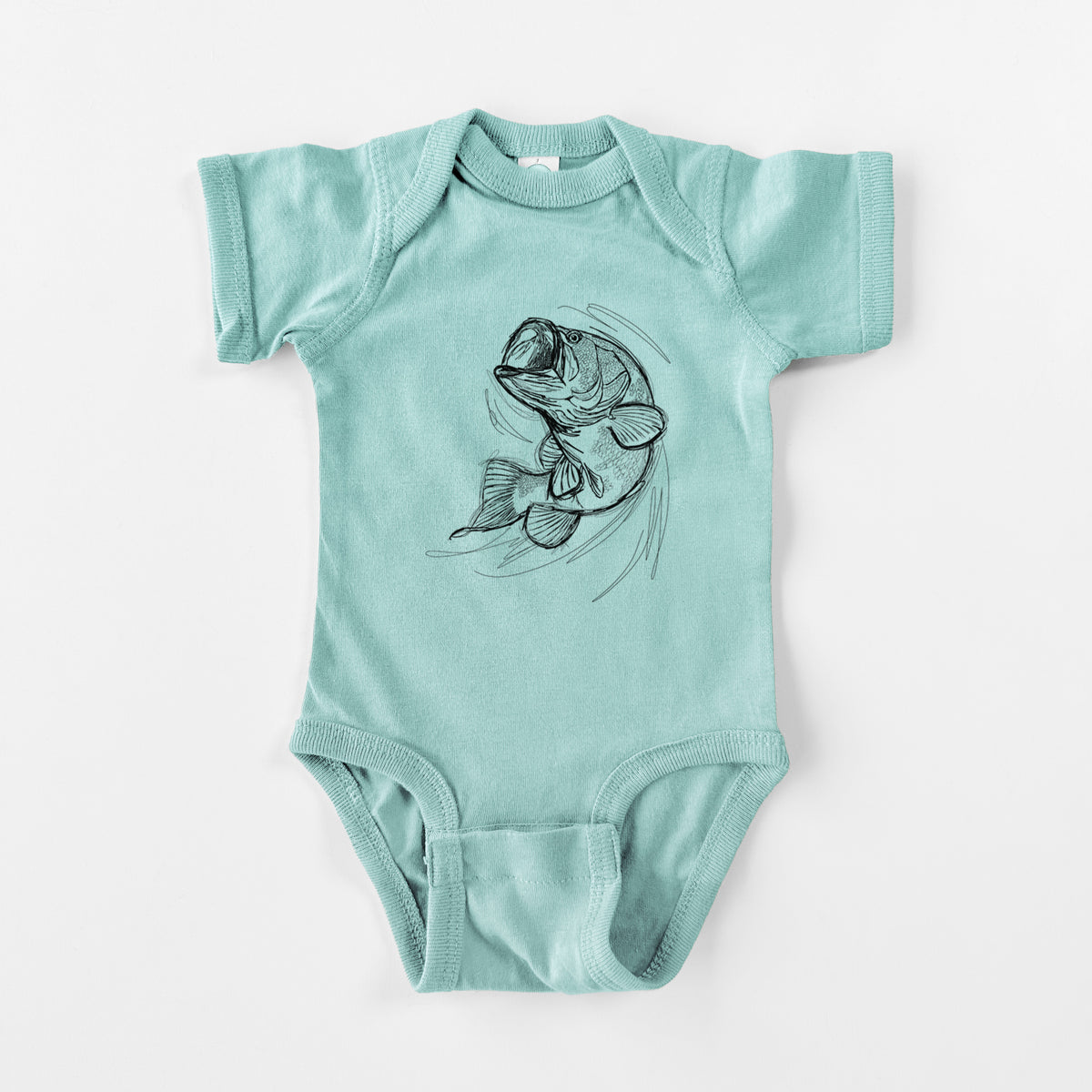 Largemouth Bass Fish - Micropterus salmoides - Baby Fine Jersey Bodysuit