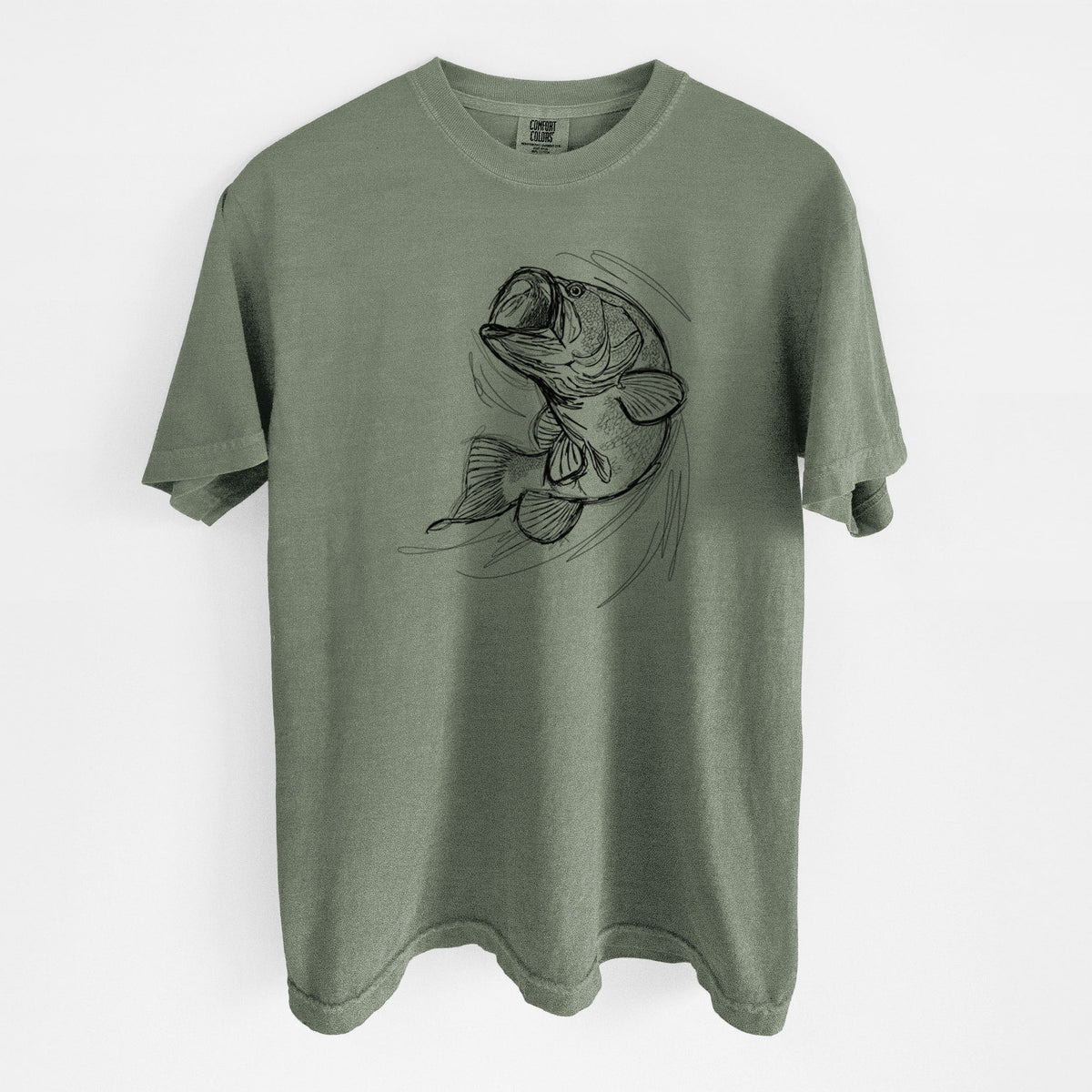 Largemouth Bass Fish - Micropterus salmoides - Unisex Comfort Colors Garment-Dyed Heavyweight T-shirt