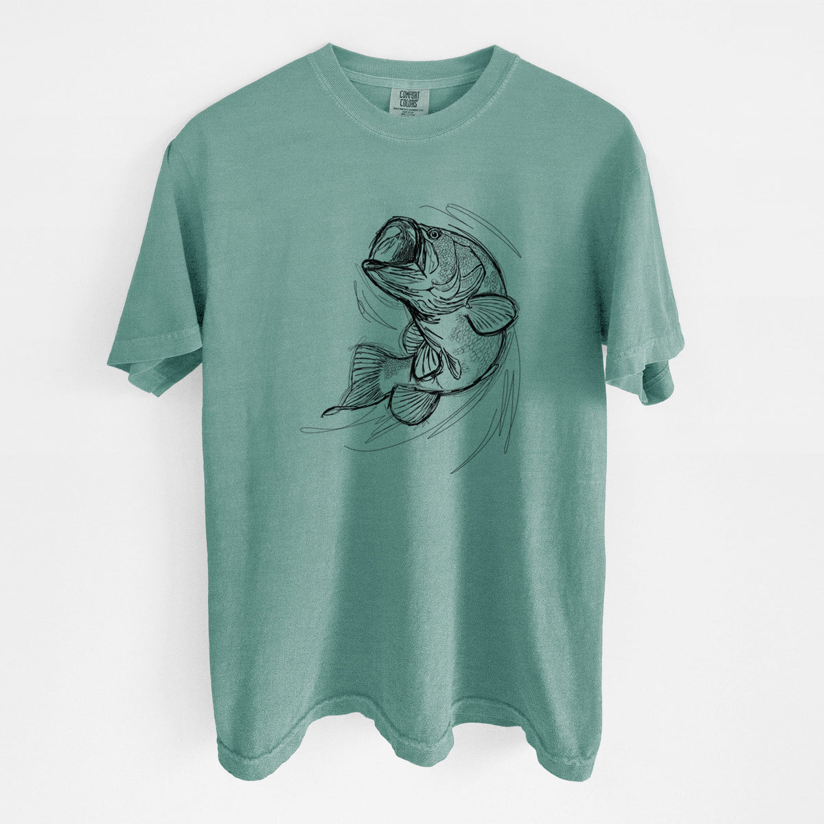 Largemouth Bass Fish - Micropterus salmoides - Unisex Comfort Colors Garment-Dyed Heavyweight T-shirt