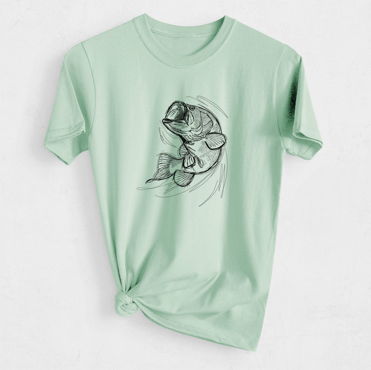 Largemouth Bass Fish - Micropterus salmoides - Heavyweight Men&#39;s 100% Organic Cotton Tee