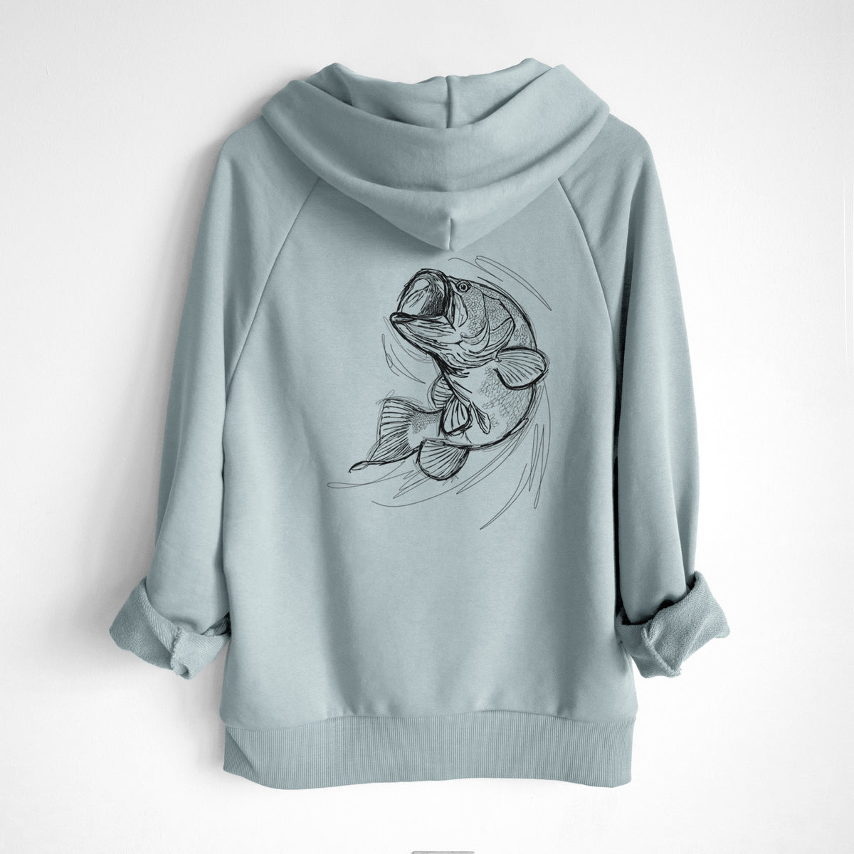 Largemouth Bass Fish - Micropterus salmoides - UltraLuxe Heavyweight French Terry Hoodie