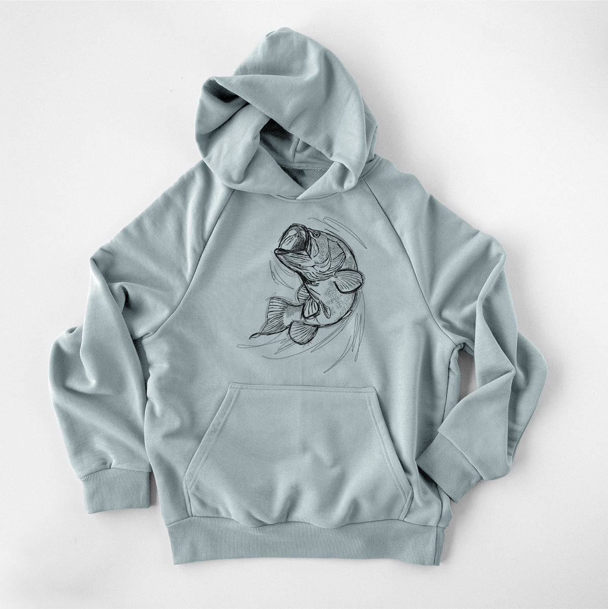 Largemouth Bass Fish - Micropterus salmoides - UltraLuxe Heavyweight French Terry Hoodie