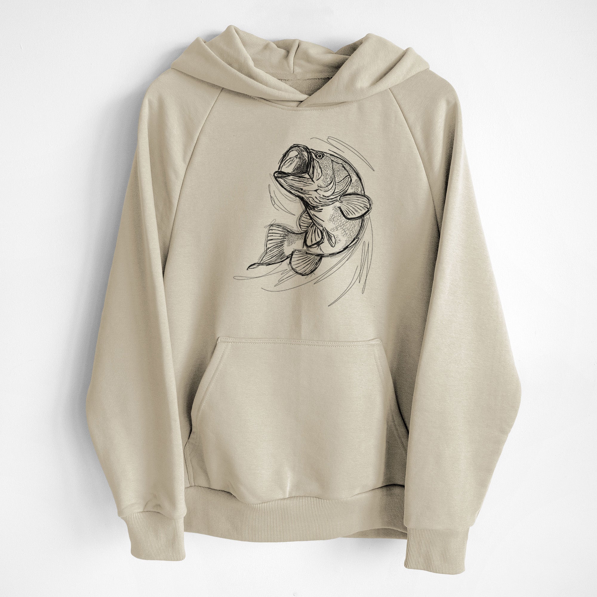 Largemouth Bass Fish - Micropterus salmoides - UltraLuxe Heavyweight French Terry Hoodie