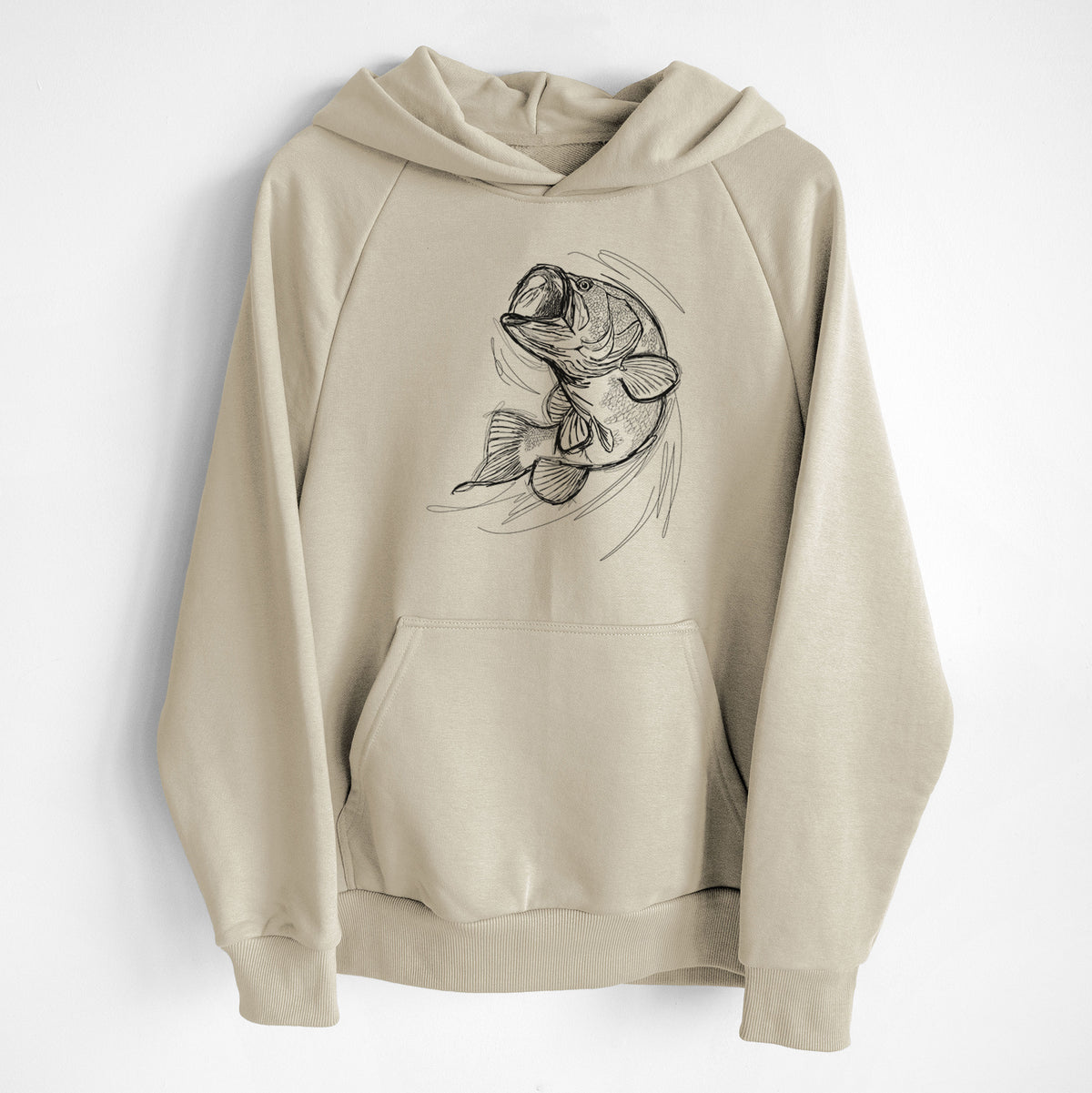 Largemouth Bass Fish - Micropterus salmoides - UltraLuxe Heavyweight French Terry Hoodie