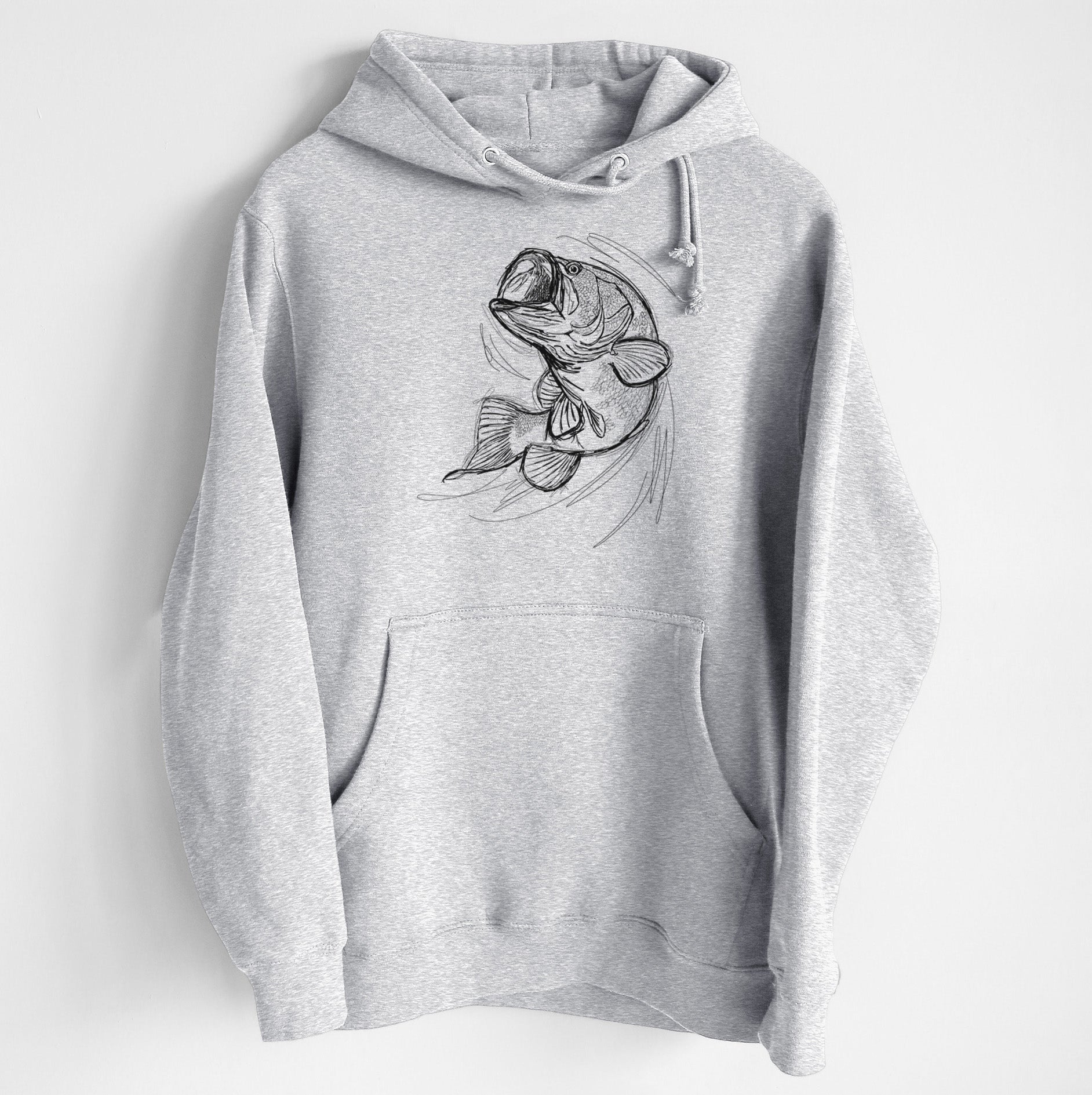 Largemouth Bass Fish - Micropterus salmoides - Heavyweight Fleece Hoodie