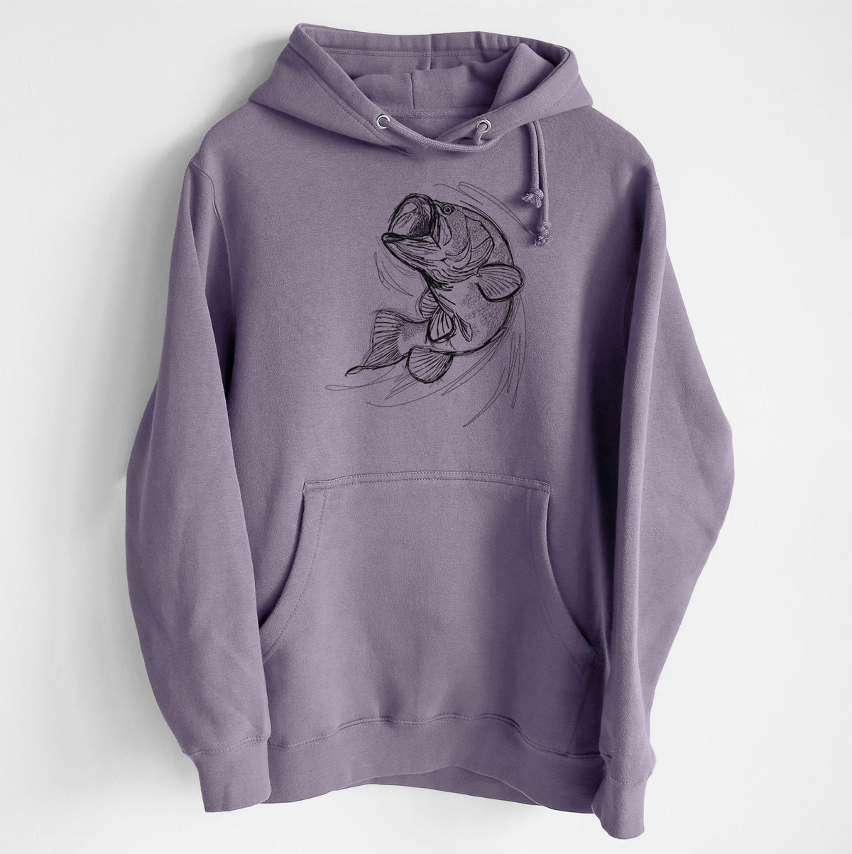 Largemouth Bass Fish - Micropterus salmoides - Heavyweight Fleece Hoodie
