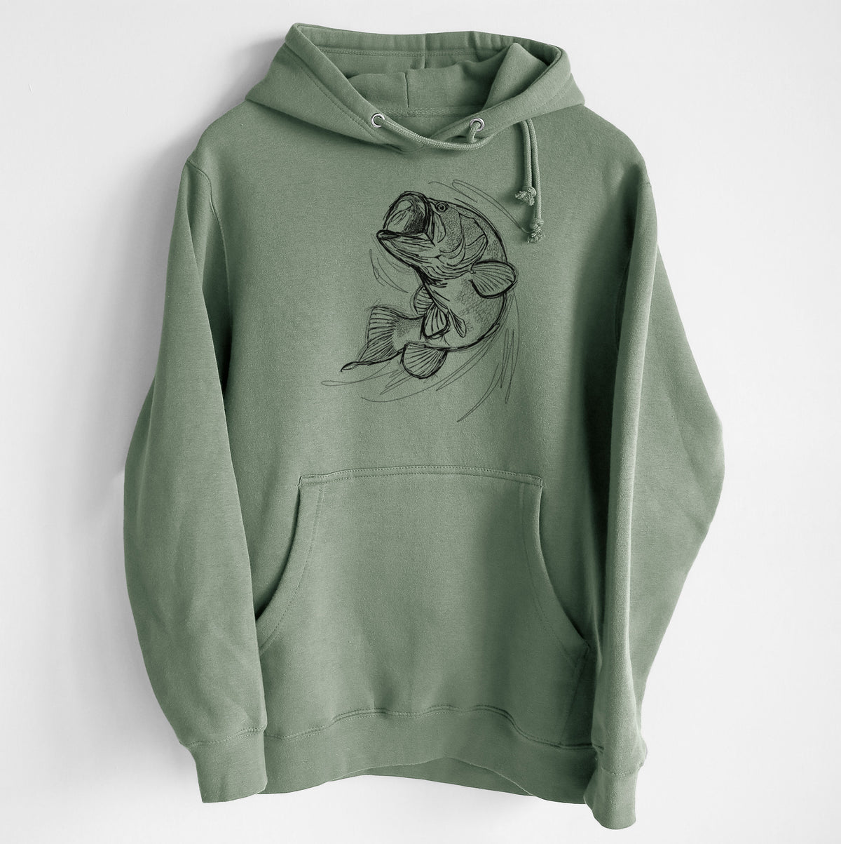 Largemouth Bass Fish - Micropterus salmoides - Heavyweight Fleece Hoodie