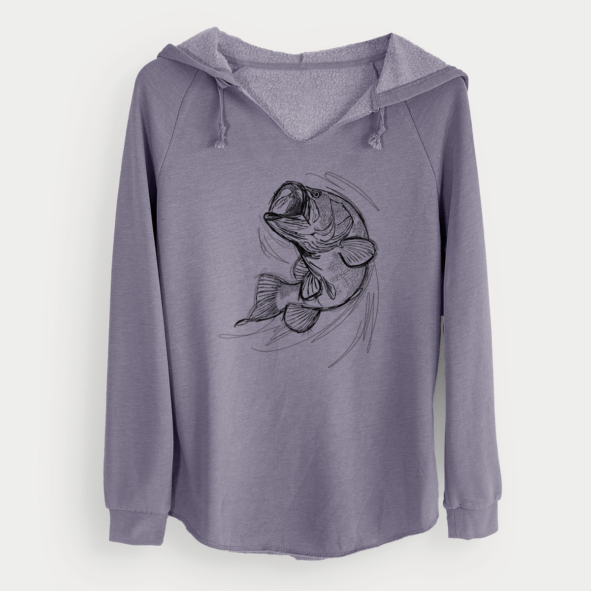 Largemouth Bass Fish - Micropterus salmoides - Cali Wave Hooded Sweatshirt