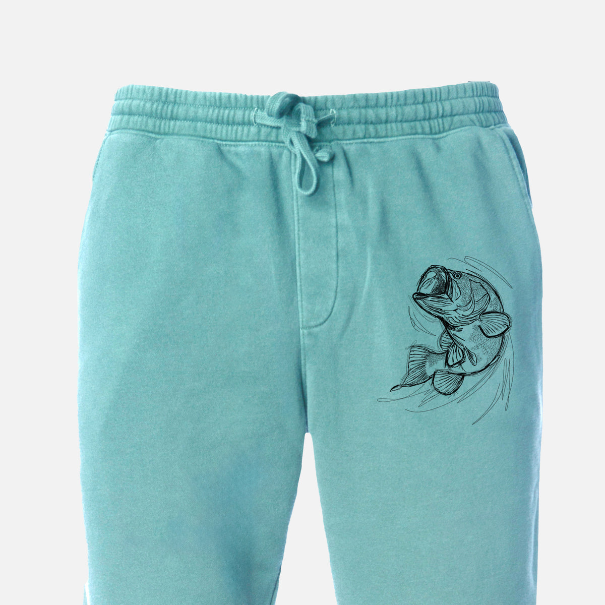 Largemouth Bass Fish - Micropterus salmoides - Unisex Pigment Dyed Sweatpants