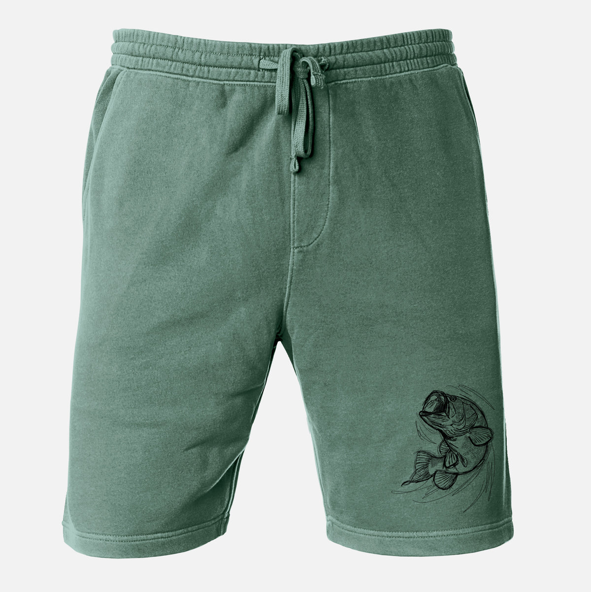 Largemouth Bass Fish - Micropterus salmoides - Unisex Pigment Dyed Shorts