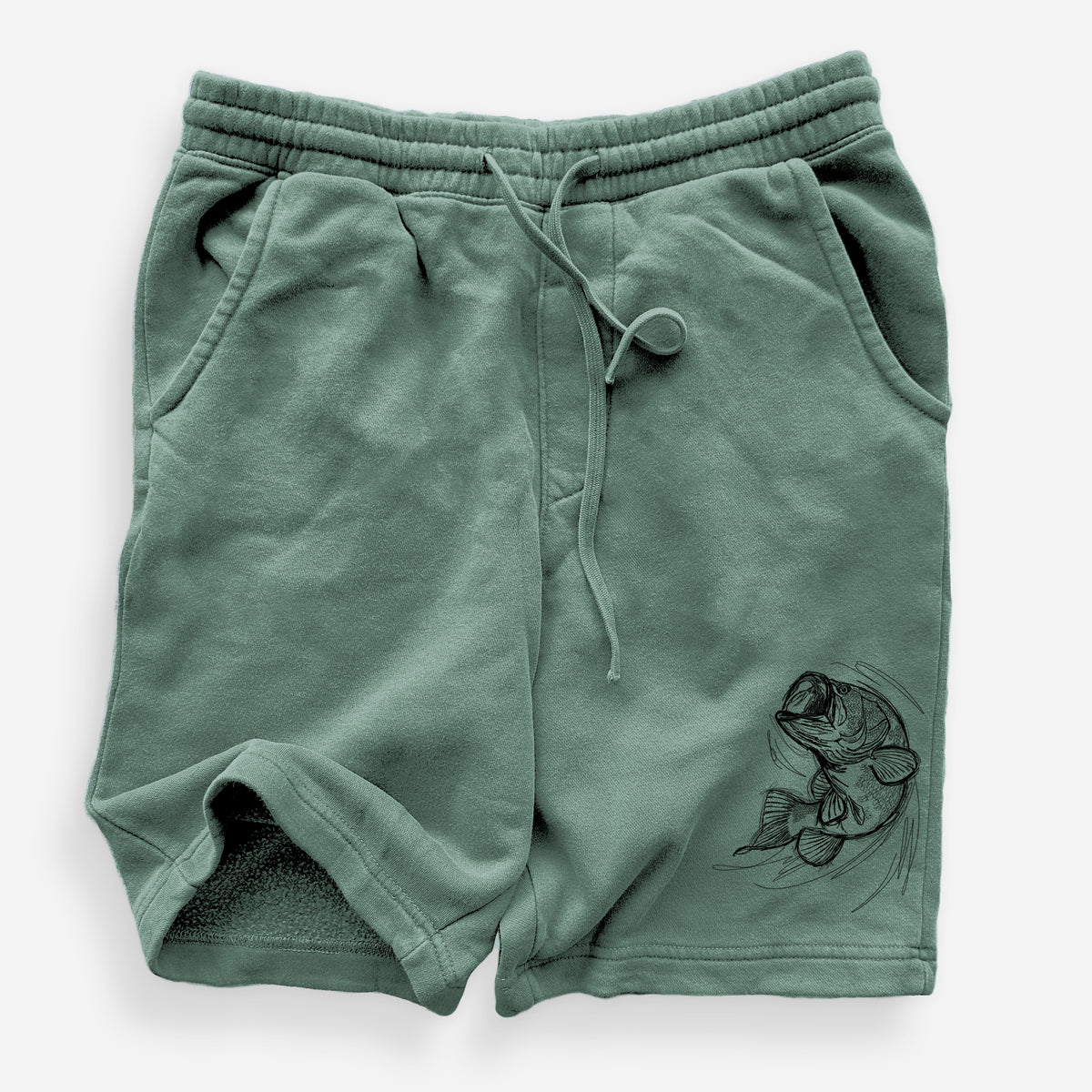 Largemouth Bass Fish - Micropterus salmoides - Unisex Pigment Dyed Shorts