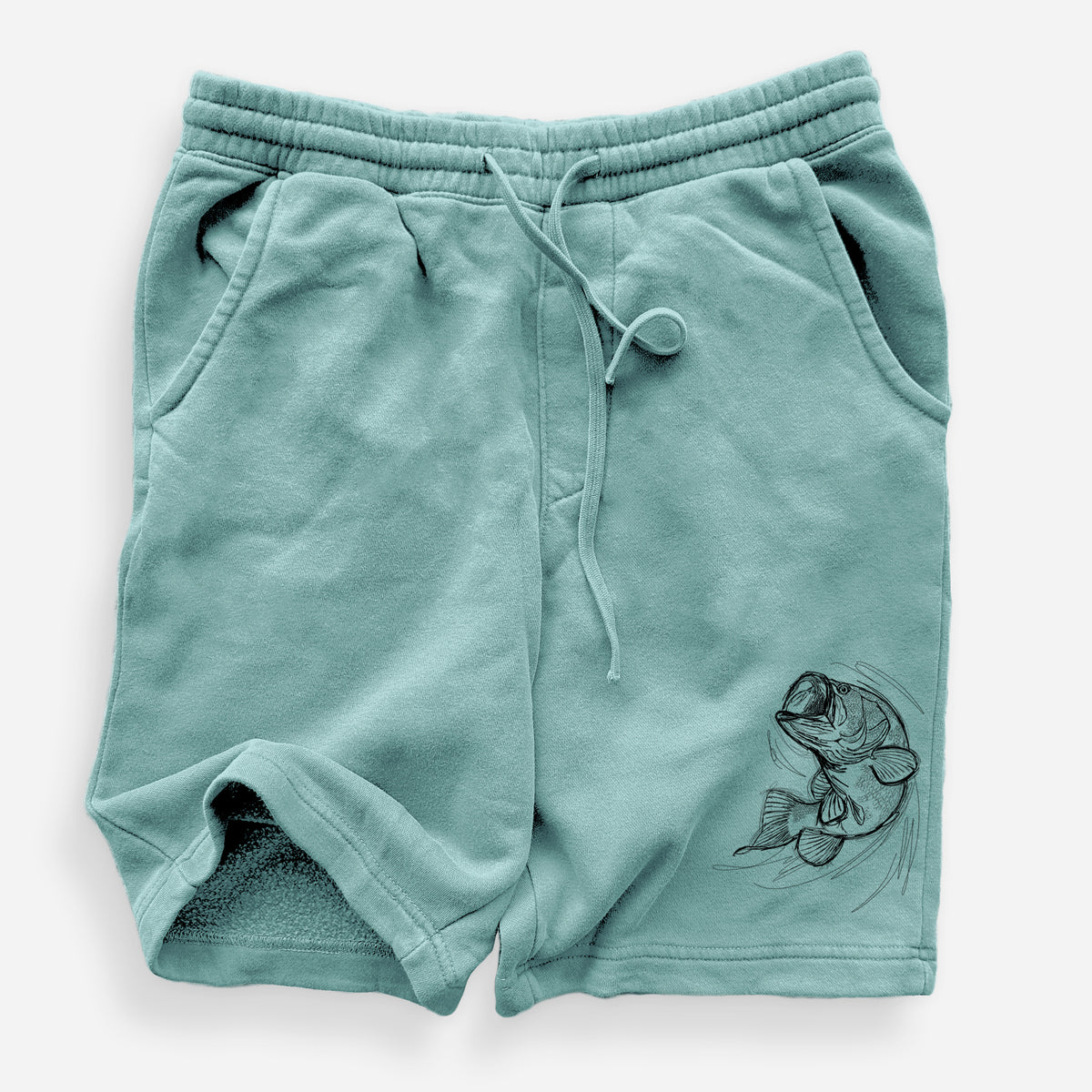 Largemouth Bass Fish - Micropterus salmoides - Unisex Pigment Dyed Shorts