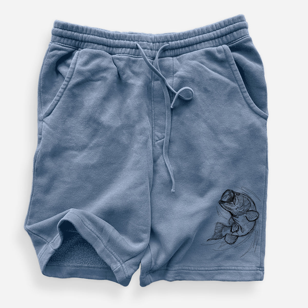 Largemouth Bass Fish - Micropterus salmoides - Unisex Pigment Dyed Shorts