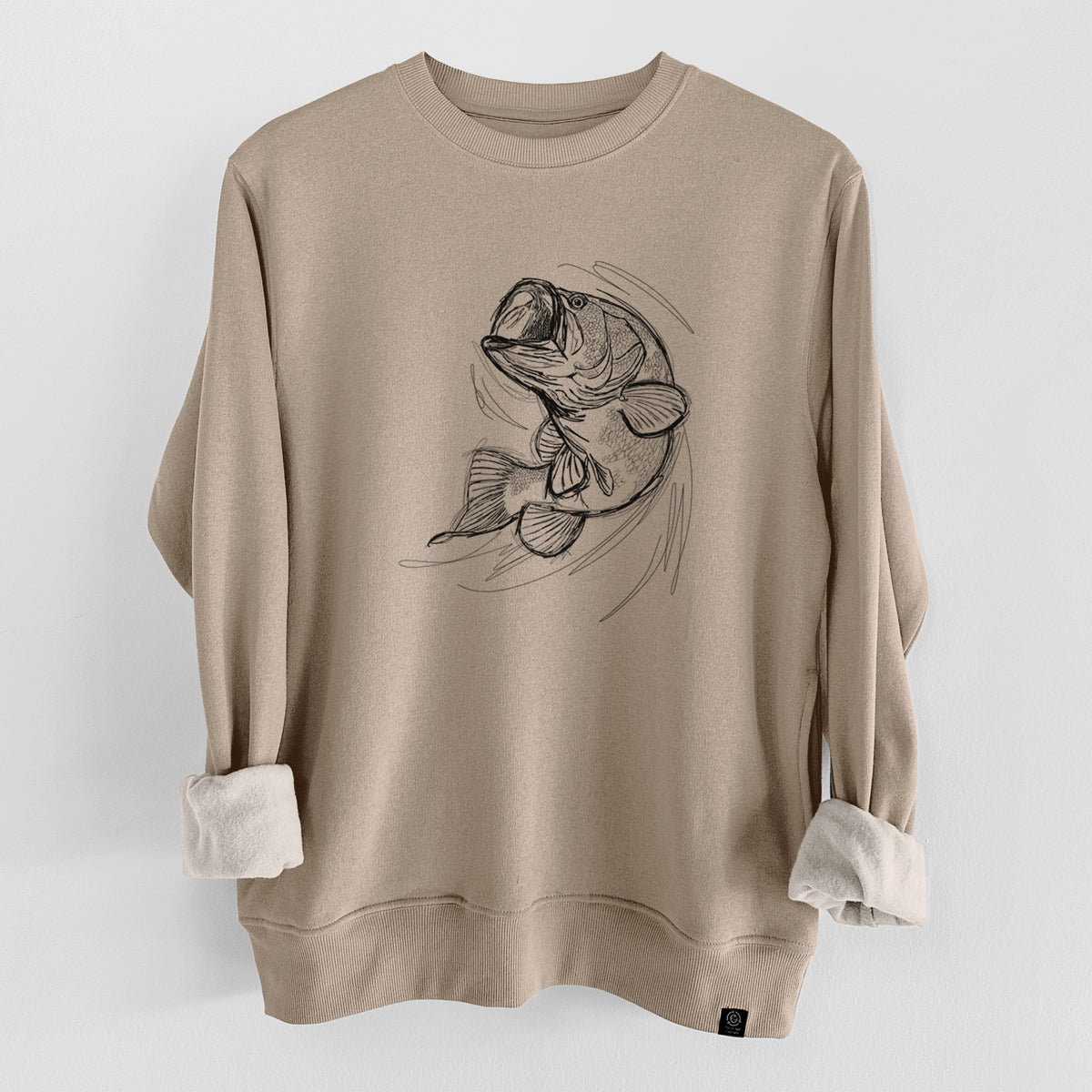 Largemouth Bass Fish - Micropterus salmoides  - Unisex Reclaimed Crewneck Sweatshirt