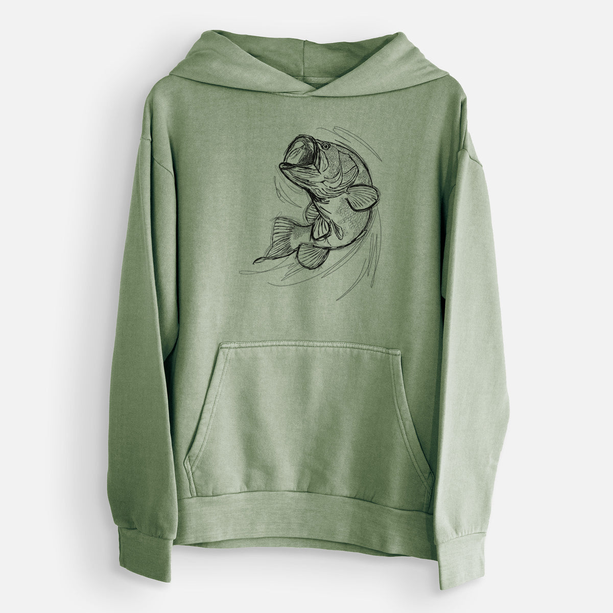 Largemouth Bass Fish - Micropterus salmoides  - Urban Heavyweight Hoodie