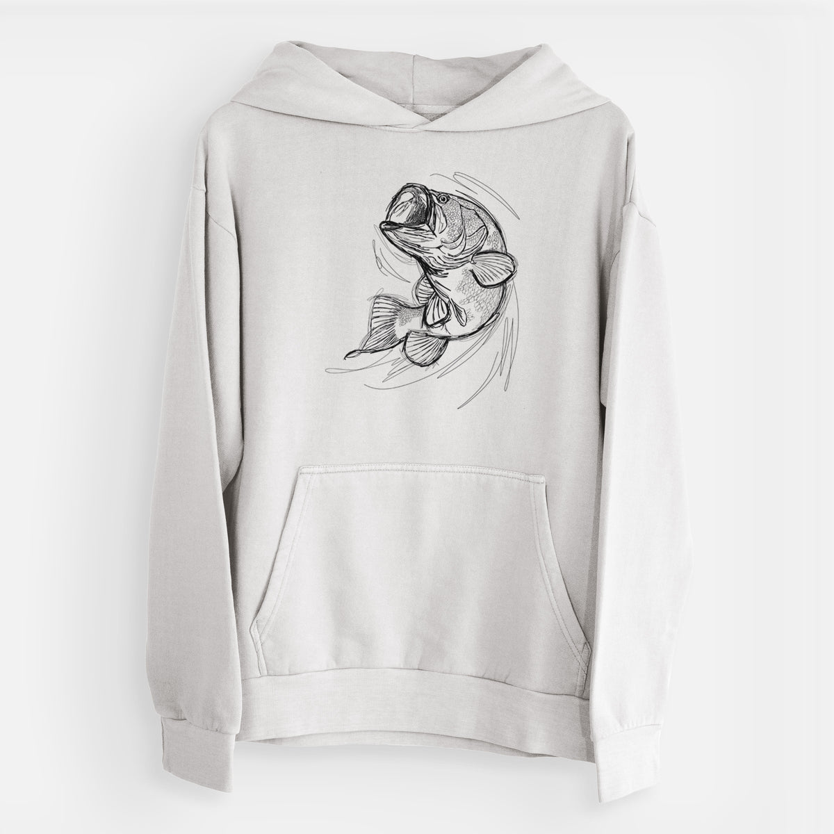 Largemouth Bass Fish - Micropterus salmoides  - Urban Heavyweight Hoodie