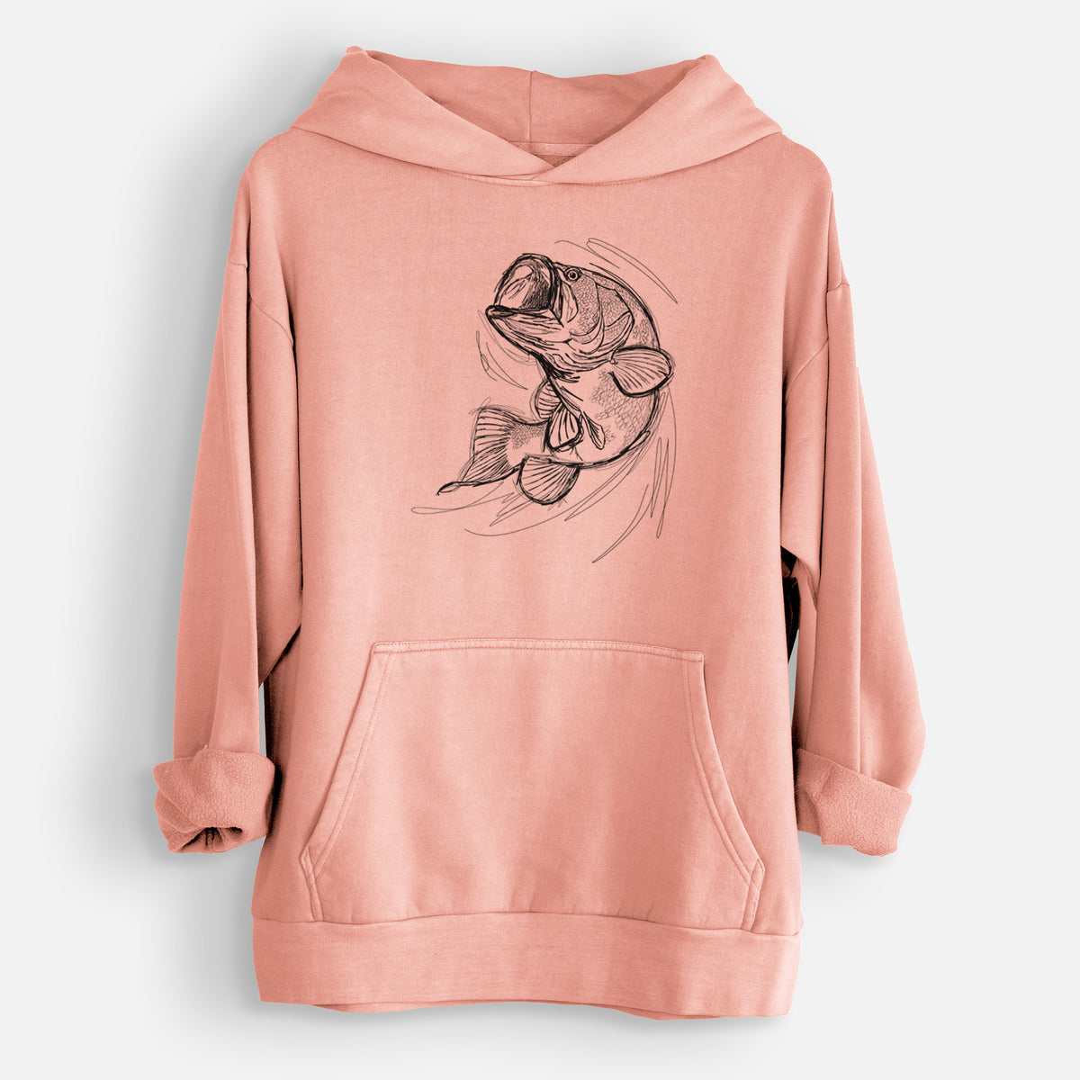 Largemouth Bass Fish - Micropterus salmoides  - Urban Heavyweight Hoodie