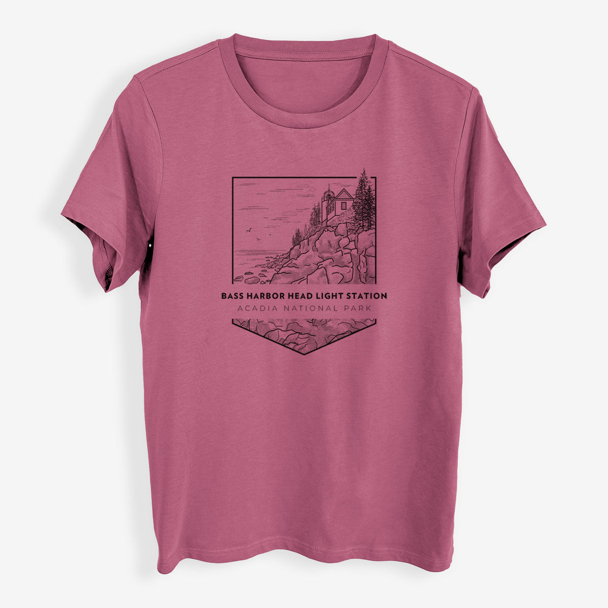 Bass Harbor Head Light Station - Acadia National Park - Womens Everyday Maple Tee