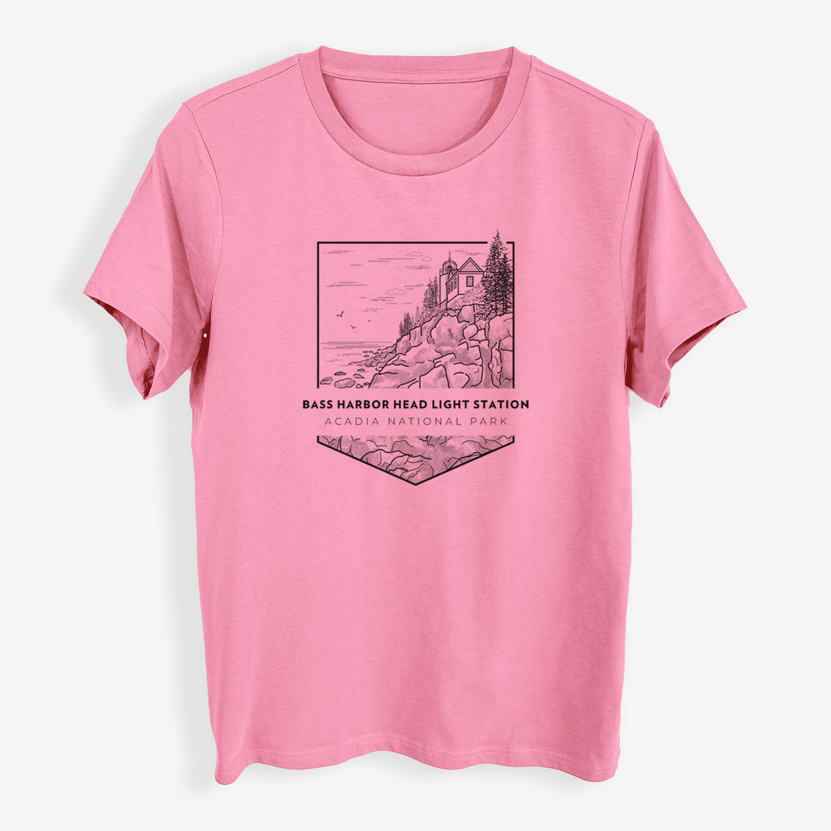 Bass Harbor Head Light Station - Acadia National Park - Womens Everyday Maple Tee