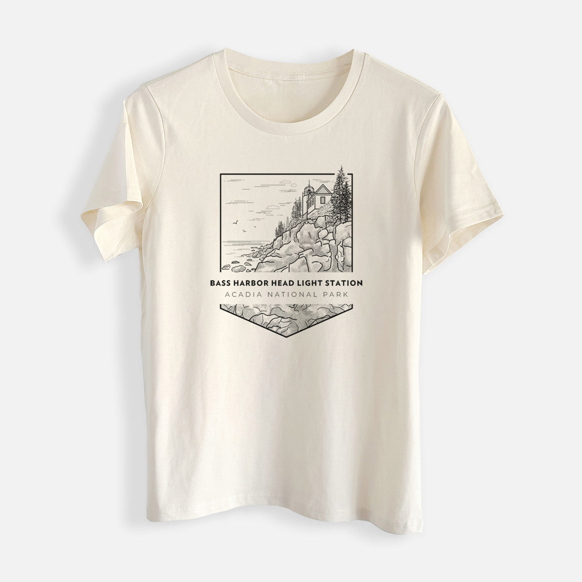 Bass Harbor Head Light Station - Acadia National Park - Womens Everyday Maple Tee