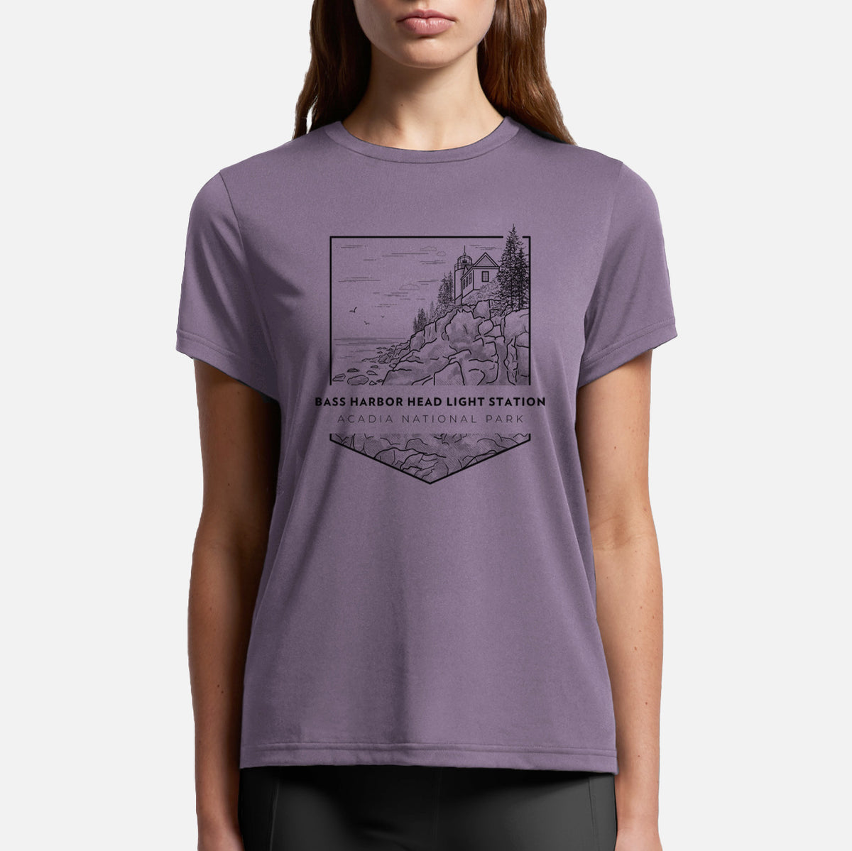 Bass Harbor Head Light Station - Acadia National Park - Womens Everyday Maple Tee