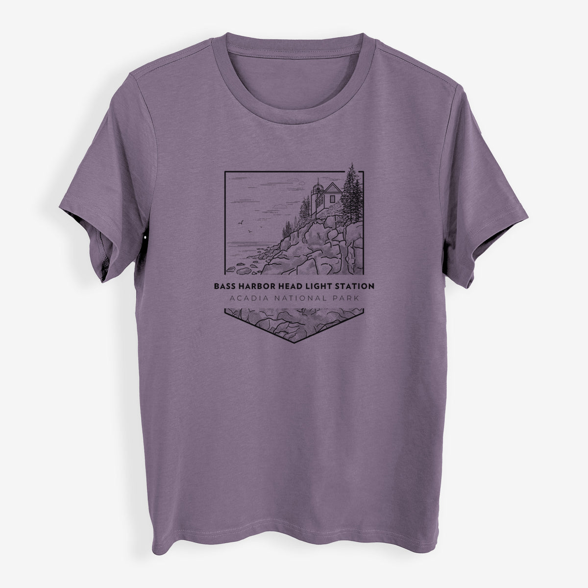 Bass Harbor Head Light Station - Acadia National Park - Womens Everyday Maple Tee