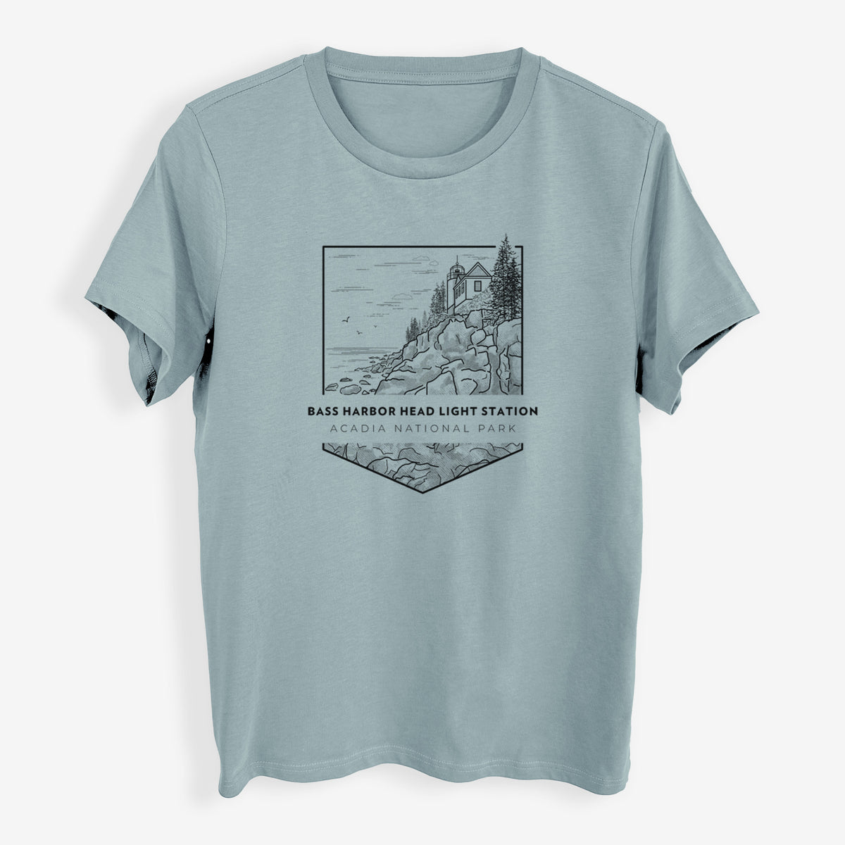 Bass Harbor Head Light Station - Acadia National Park - Womens Everyday Maple Tee