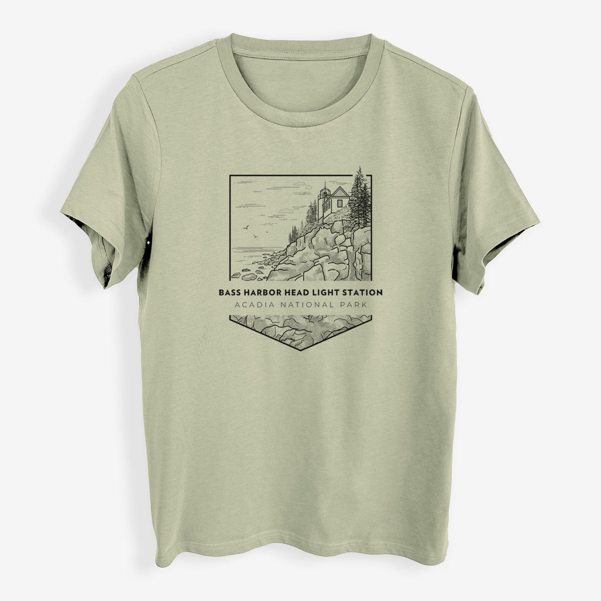 Bass Harbor Head Light Station - Acadia National Park - Womens Everyday Maple Tee