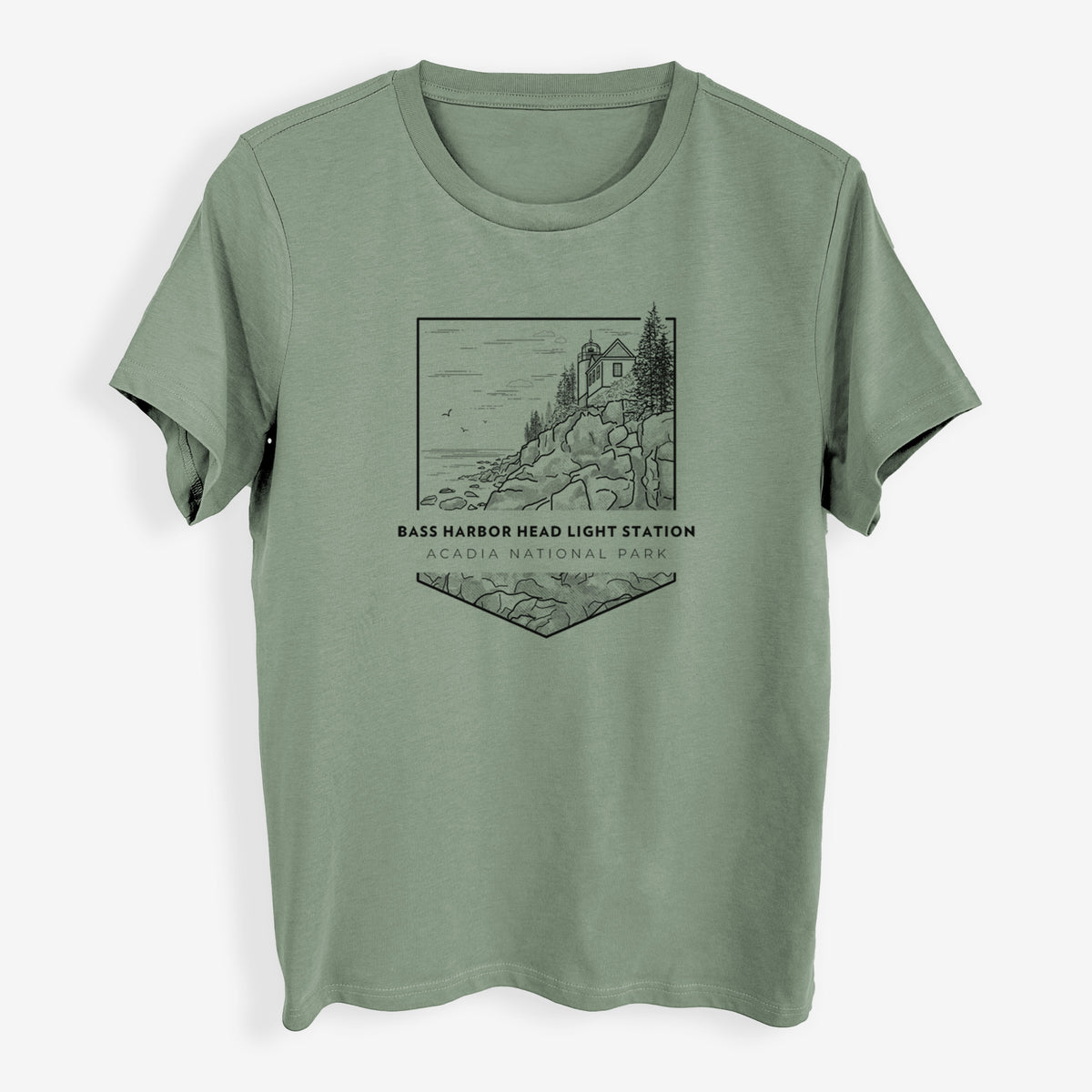 Bass Harbor Head Light Station - Acadia National Park - Womens Everyday Maple Tee