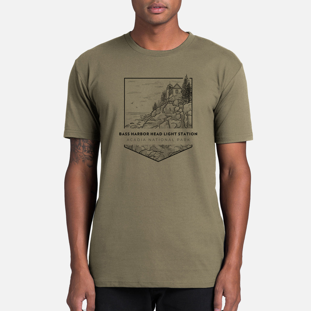 Bass Harbor Head Light Station - Acadia National Park - Mens Everyday Staple Tee