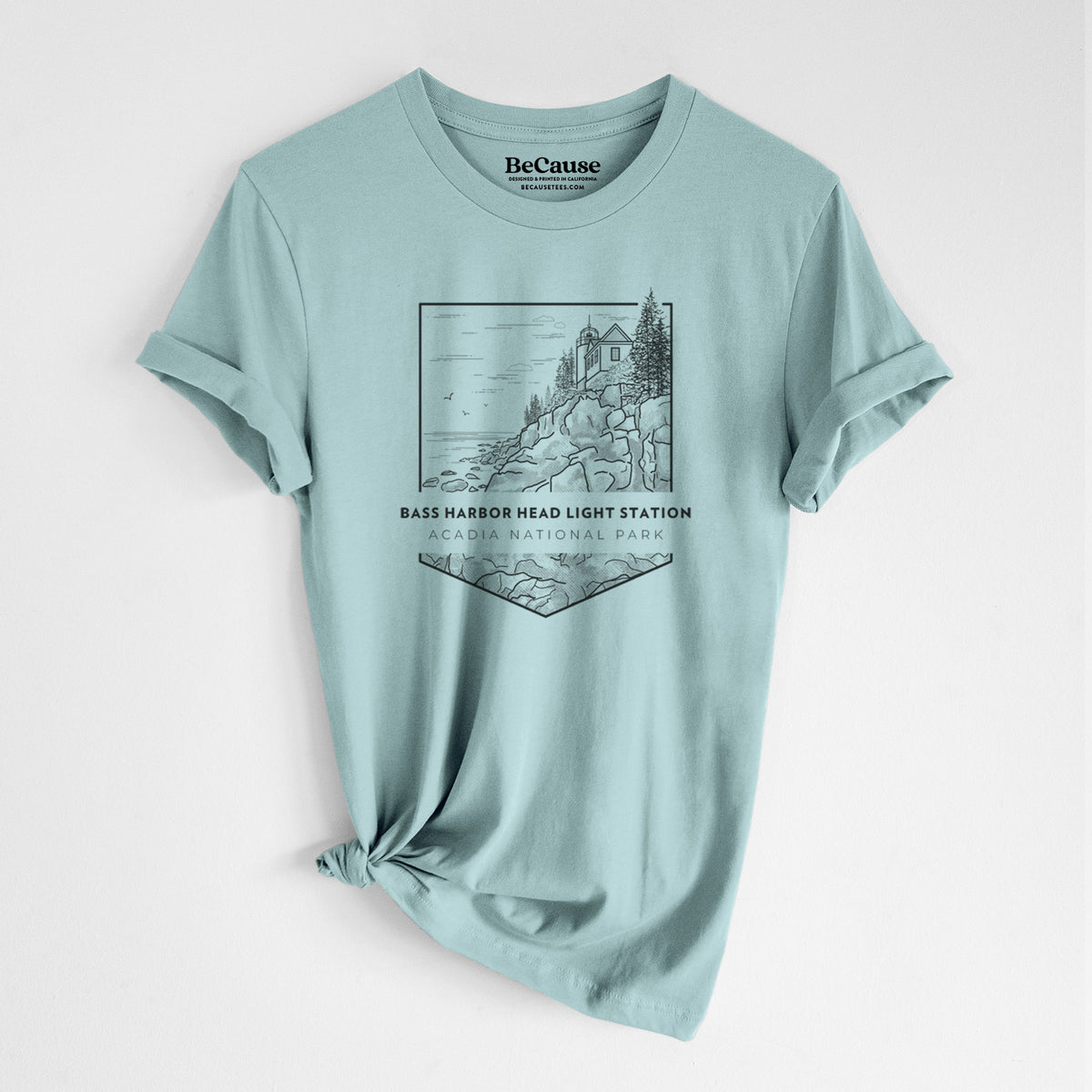 Bass Harbor Head Light Station - Acadia National Park - Lightweight 100% Cotton Unisex Crewneck