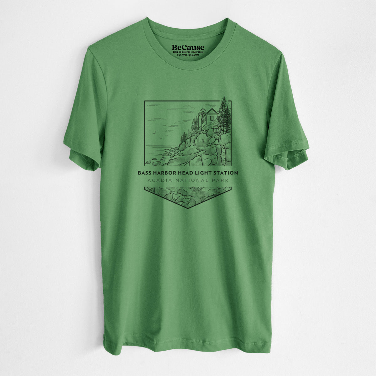 Bass Harbor Head Light Station - Acadia National Park - Lightweight 100% Cotton Unisex Crewneck