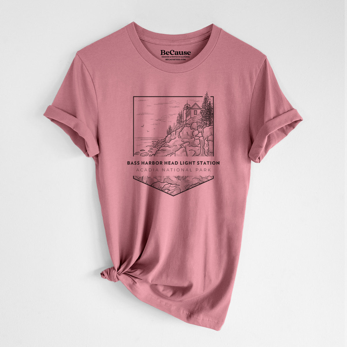 Bass Harbor Head Light Station - Acadia National Park - Lightweight 100% Cotton Unisex Crewneck