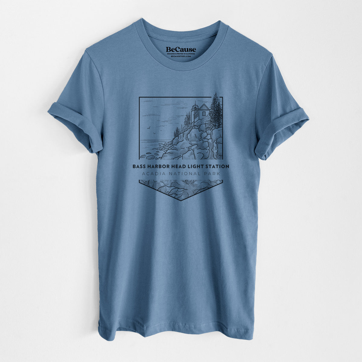 Bass Harbor Head Light Station - Acadia National Park - Lightweight 100% Cotton Unisex Crewneck