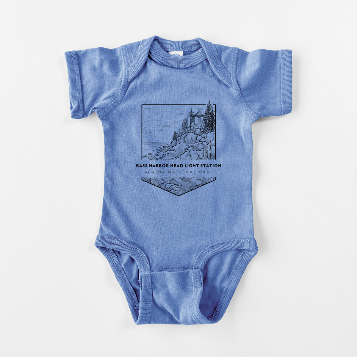 Bass Harbor Head Light Station - Acadia National Park - Baby Fine Jersey Bodysuit