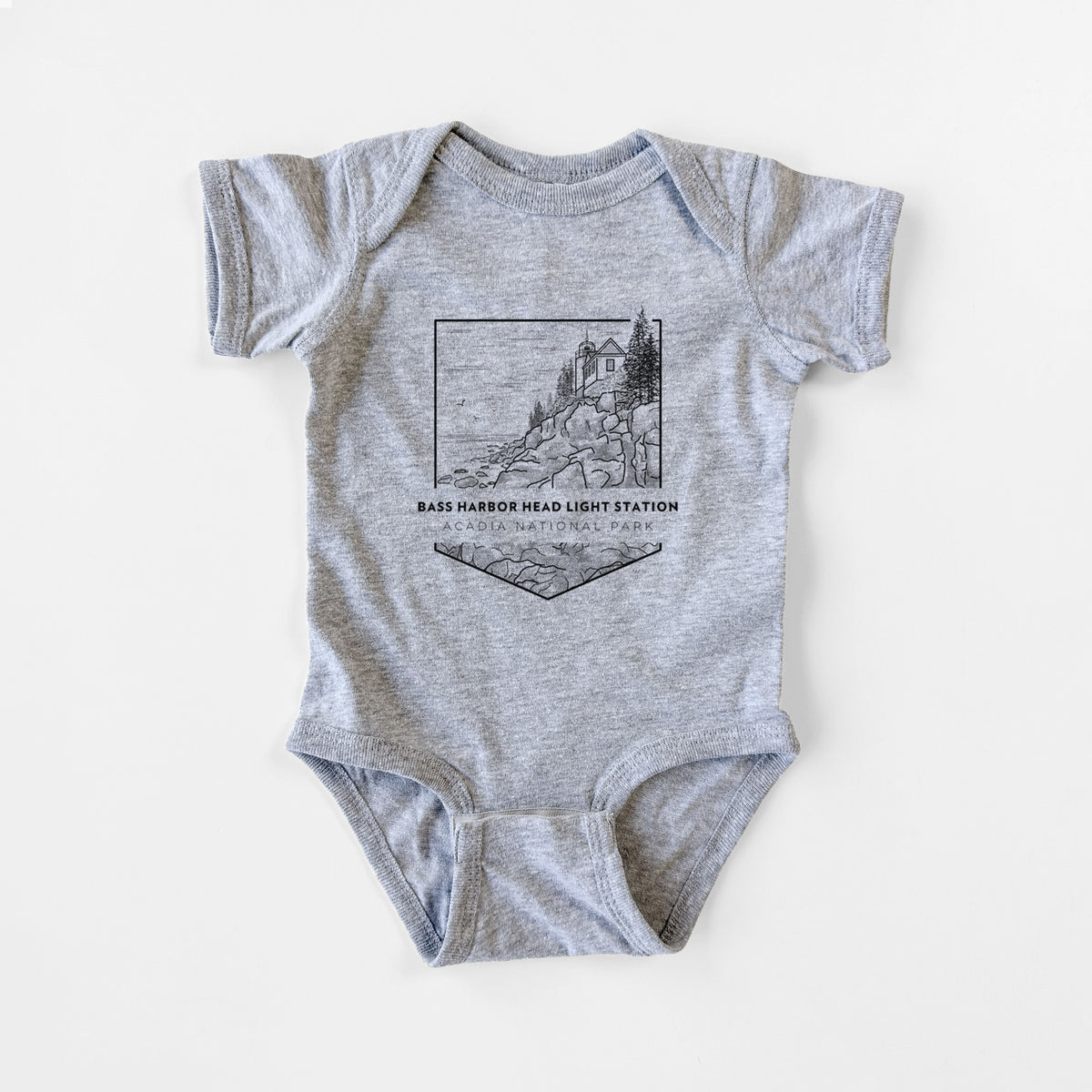 Bass Harbor Head Light Station - Acadia National Park - Baby Fine Jersey Bodysuit