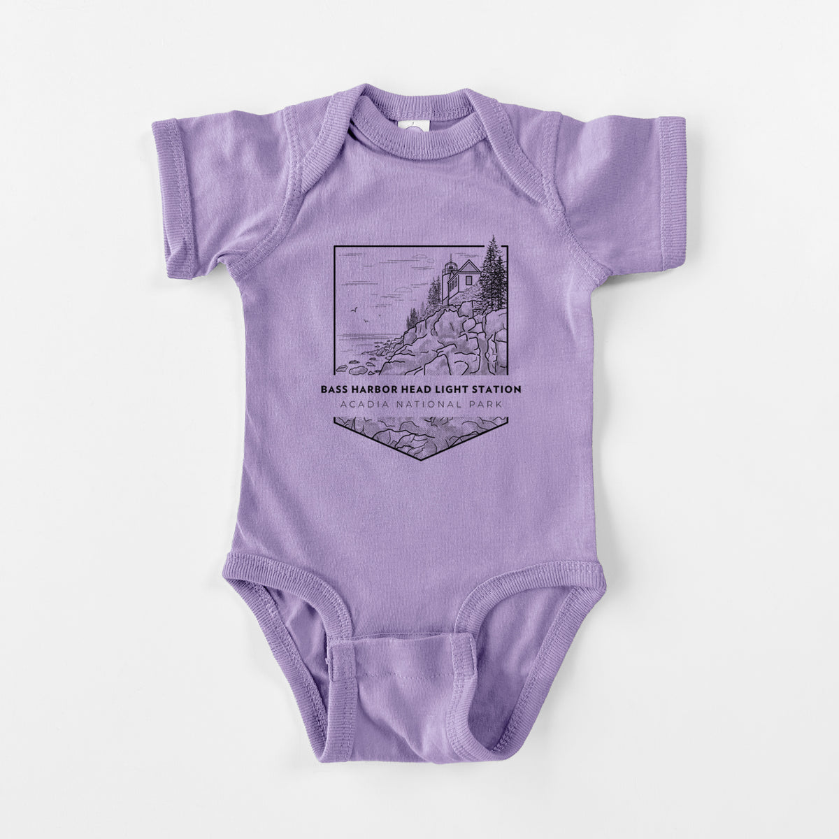 Bass Harbor Head Light Station - Acadia National Park - Baby Fine Jersey Bodysuit