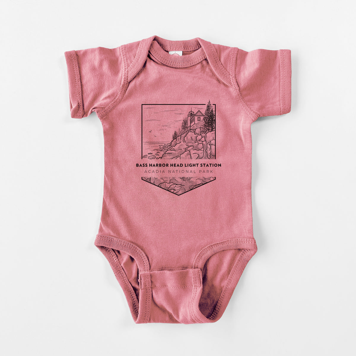 Bass Harbor Head Light Station - Acadia National Park - Baby Fine Jersey Bodysuit