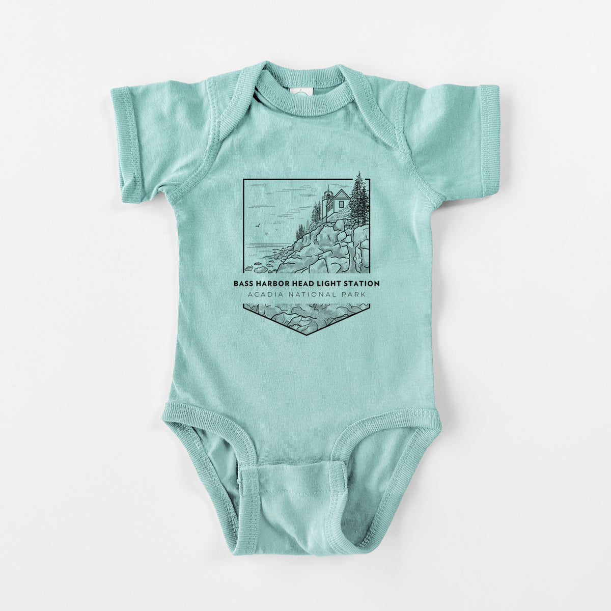 Bass Harbor Head Light Station - Acadia National Park - Baby Fine Jersey Bodysuit
