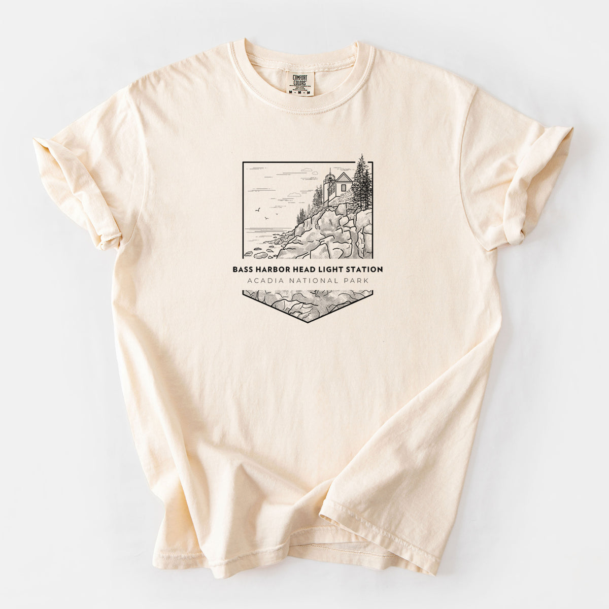 Bass Harbor Head Light Station - Acadia National Park - Unisex Comfort Colors Garment-Dyed Heavyweight T-shirt