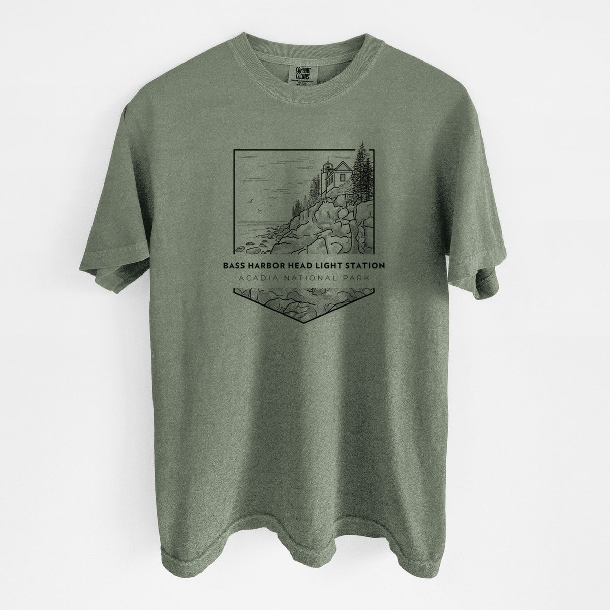 Bass Harbor Head Light Station - Acadia National Park - Unisex Comfort Colors Garment-Dyed Heavyweight T-shirt