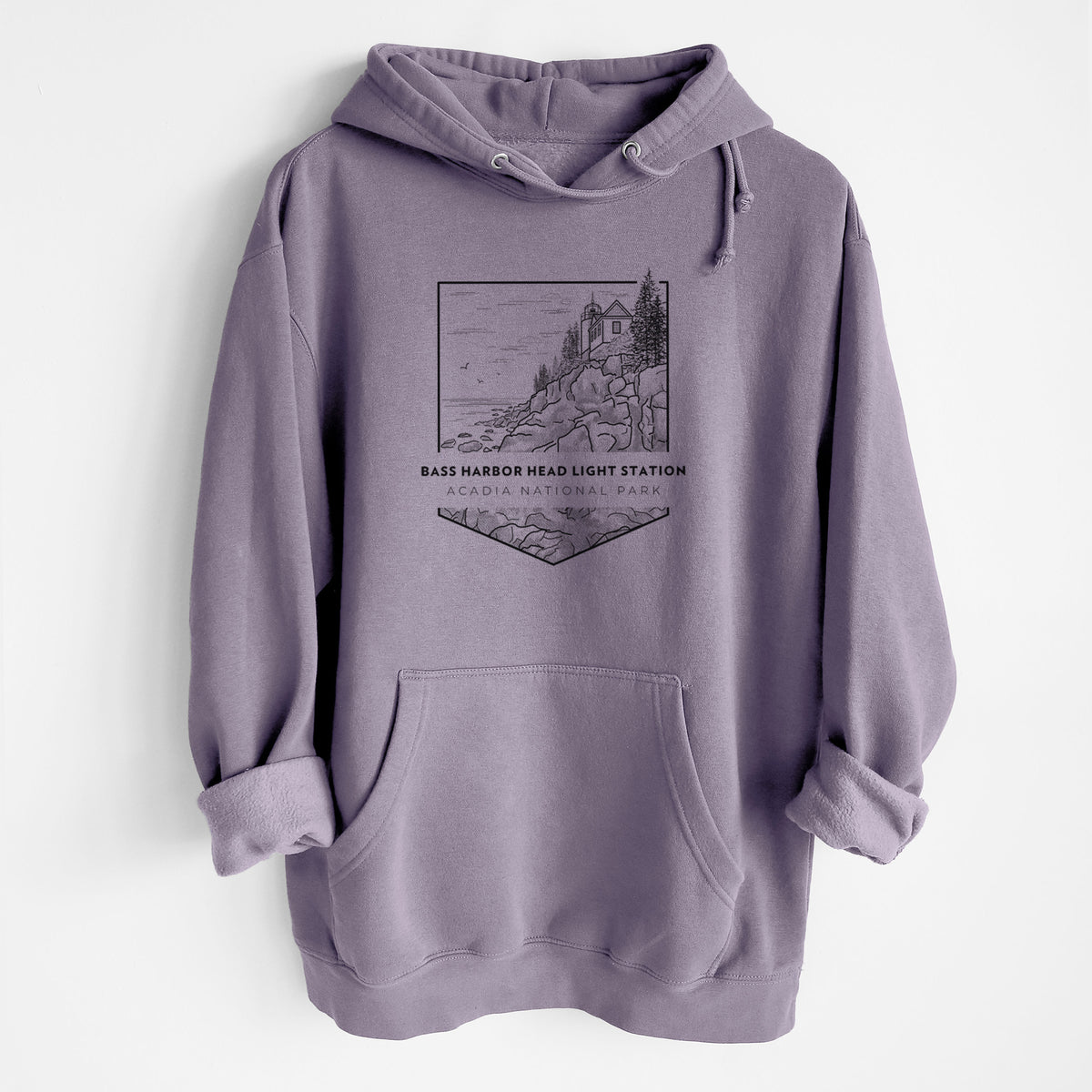 Bass Harbor Head Light Station - Acadia National Park - Heavyweight Fleece Hoodie