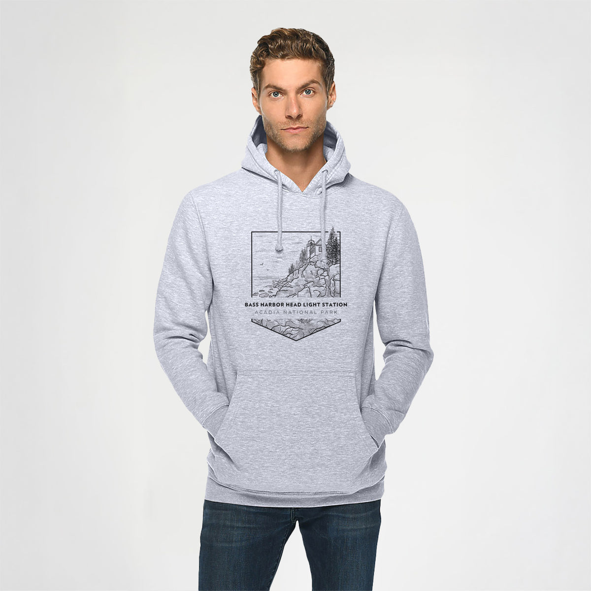 Bass Harbor Head Light Station - Acadia National Park - Heavyweight Fleece Hoodie