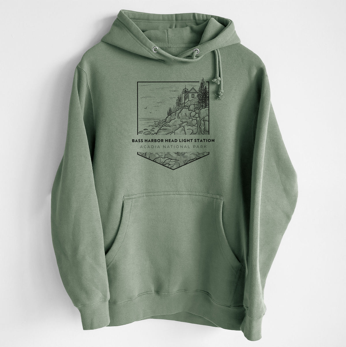 Bass Harbor Head Light Station - Acadia National Park - Heavyweight Fleece Hoodie