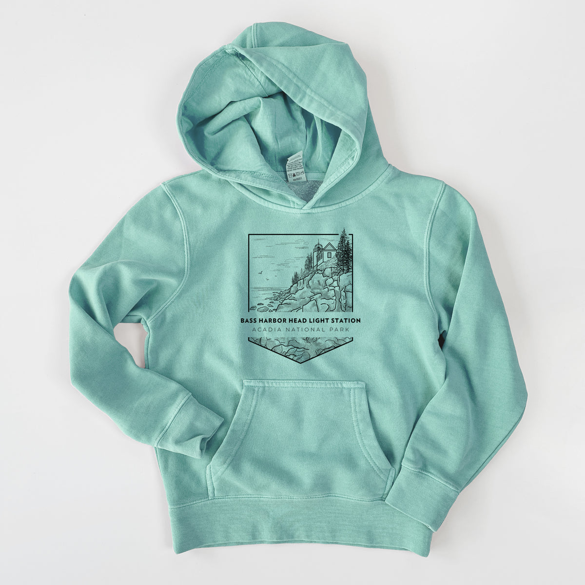 Bass Harbor Head Light Station - Acadia National Park - Youth Pigment Dyed Hoodie
