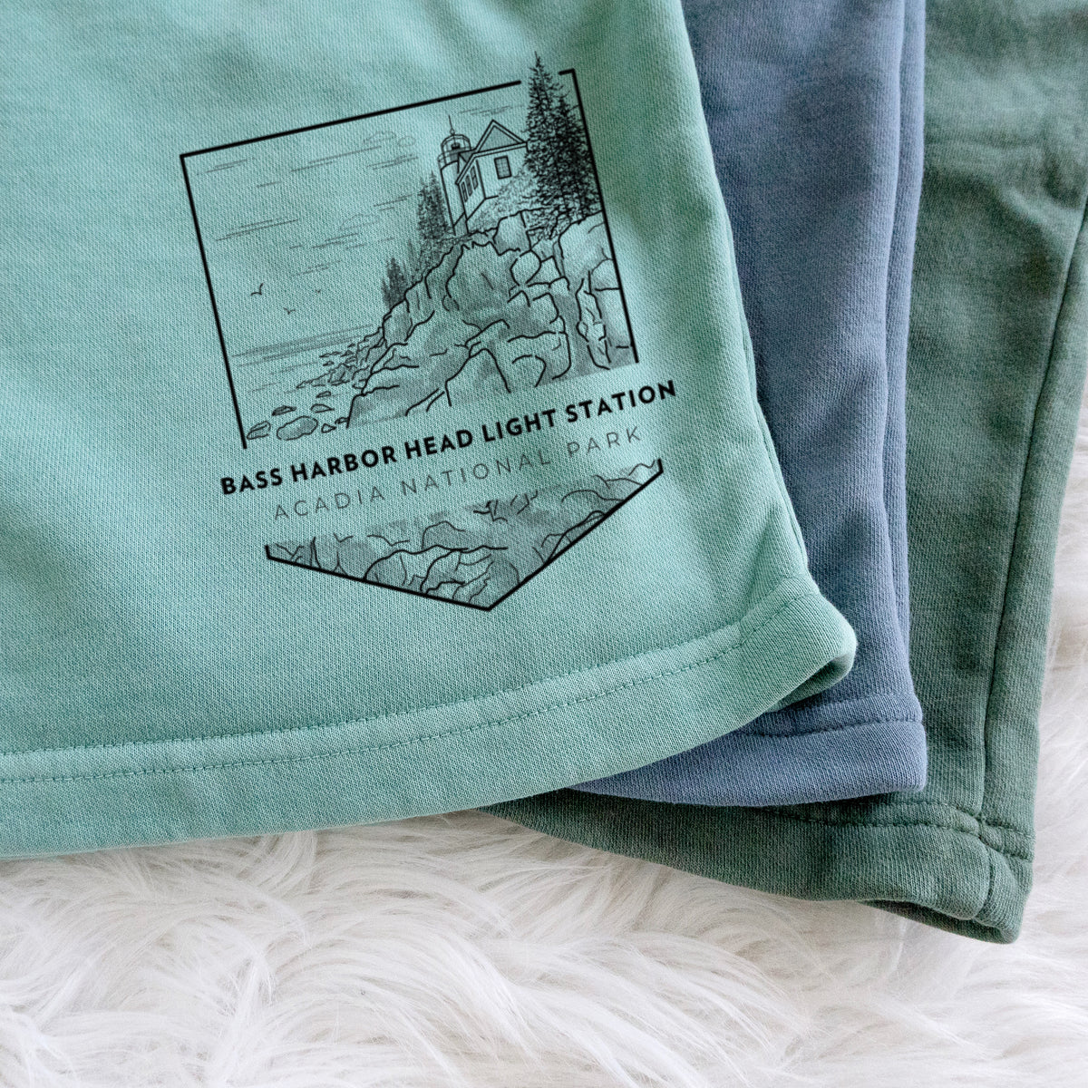 Bass Harbor Head Light Station - Acadia National Park - Unisex Pigment Dyed Shorts