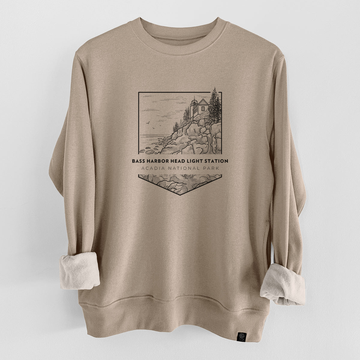 Bass Harbor Head Light Station - Acadia National Park  - Unisex Reclaimed Crewneck Sweatshirt